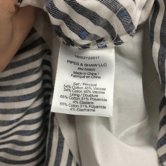 Veronica Beard Kai Ruffle Swiss Dot  grey white stripe blue dot print size 2 - Picture 11 of 16